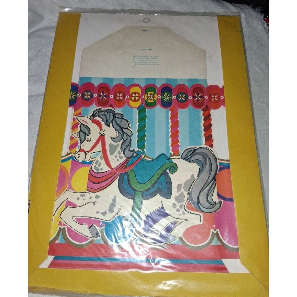 Vintage Gibson Carousel Pop-Up Centerpiece NOS Sealed Party Decoration Paper